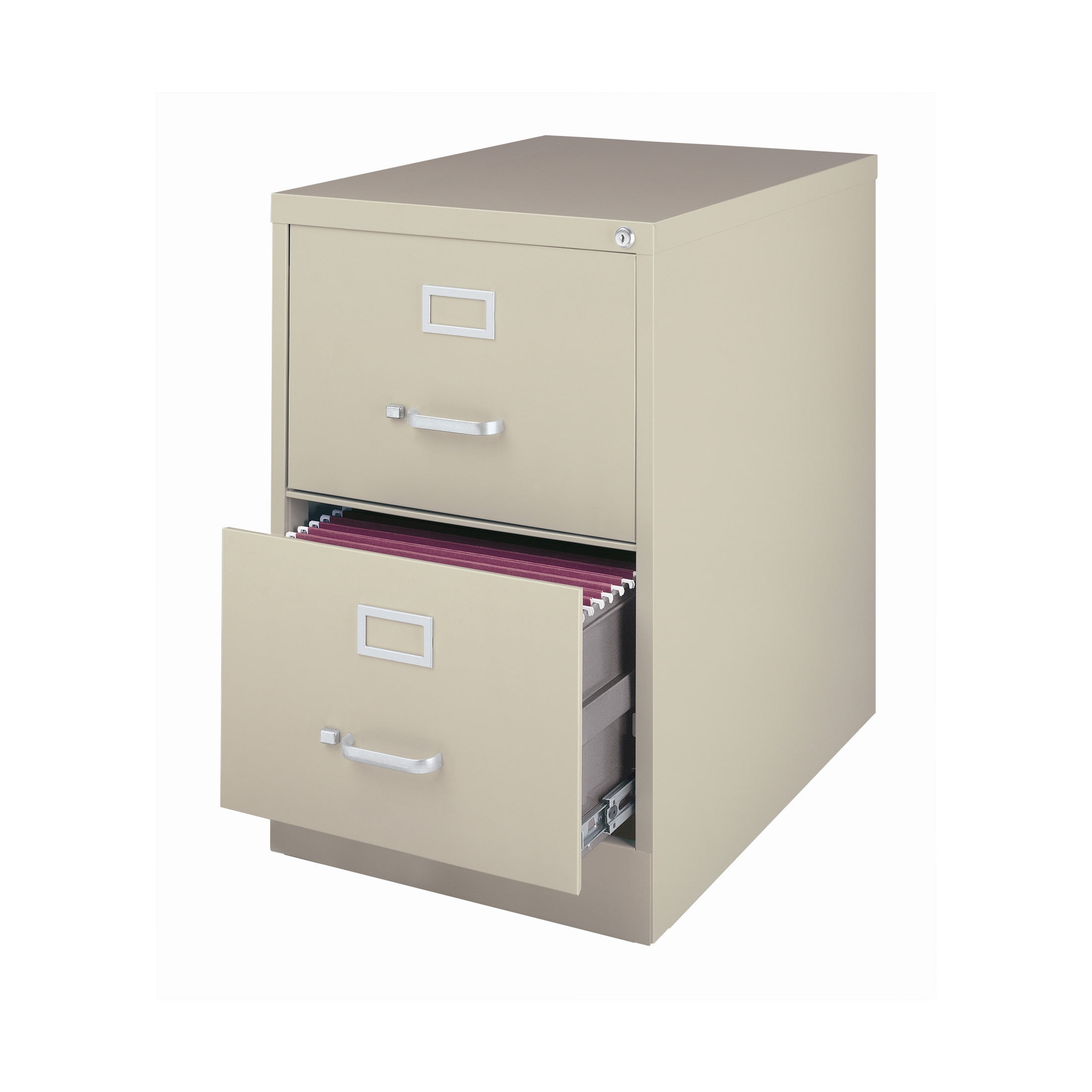 Hirsh 26.5" Deep 2 Drawer Legal Width Metal Vertical File Cabinet, Commercial Grade, Putty