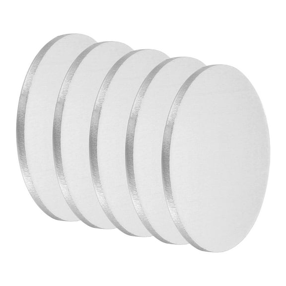 Uxcell 5Pcs Aluminum Disc, 2"(50mm) Diameter 0.1"(2.5mm) Thickness Round Aluminum Sheets 6061 Aluminum Circle Plates for Metal Stamping