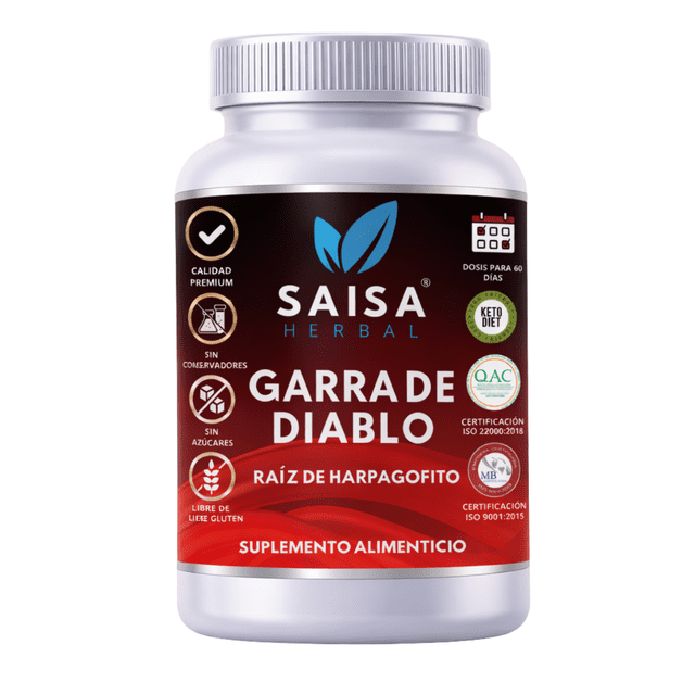 Garra del Diablo 120 Cáps | SAISA HERBAL | Suplemento Alimenticio |
