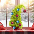 thumbnail image 2 of Arbre de Noël Artificiel Jaune Fantaisiste avec Ornements Rouges et Bleus, Design Courbé Unique, 24 Pouces, Décoration de Table pour les Fêtes, Bureau, Maison, Dortoir, Assemblage Facile, Durable, Pièce d'Accent Festive, 2 of 5