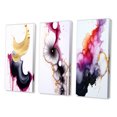 thumbnail image 3 of Designart "Ethereal Elegance Magenta Ink Clouds IX" Abstract Painting Wall Art Set Of 3 - Modern Gold Canvas Set For Living Room Decor, 3 of 6