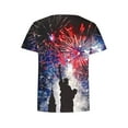 thumbnail image 4 of GERsome 4th of July Crewneck T-Shirt for Women American Flag Patriotic Short Sleeve Tops USA Flag Stars Stripes Casual Summer Tee S-2XL, 4 of 5