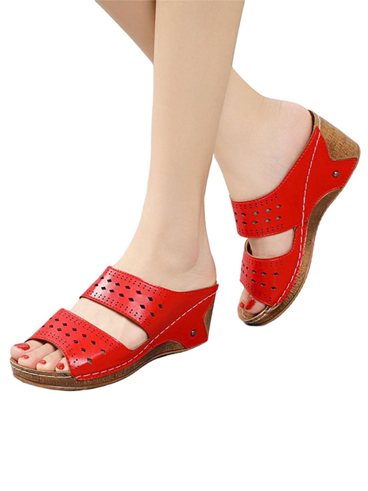Details about   9 Colors Women Hollow Out Breathble Closed Toe Mules Slingbacks Summer Slipper B