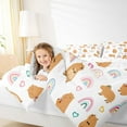 thumbnail image 5 of Homewish Brown Kawaii Capybara Full Size Comforter Sets,Colorful Rainbow Bedding Comforter Set,Cute Multicolor Loves Bedding Sets For Girl Teens,Ultra Soft Home Decor Reversible,3pcs, 5 of 9