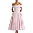 thumbnail image 2 of Women'S Off the Shoulder Cocktail Maxi Dress Sleeveless Casual A Line Elegant Flowy Formal Dresses Pink S, 2 of 9
