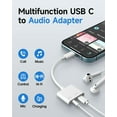 thumbnail image 2 of Apple MFi Certified USB C to 3.5mm Headphone and Charger Adapter for iPhone 15/16/17, 2 in 1 Type C to Aux Jack Dongle Cable Cord with 60W PD Fast Charging for iPad, Macbook Air/ Pro, 2 of 6