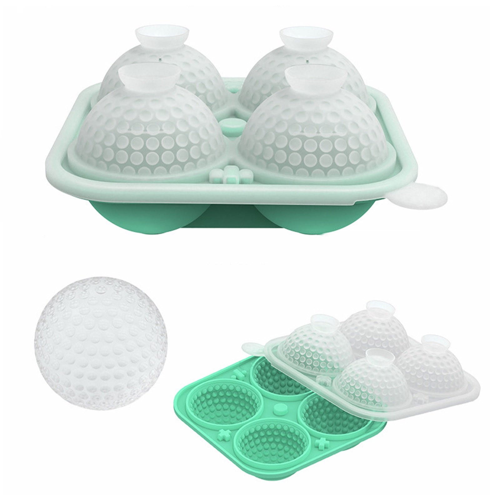 Werulen Golf Shape Integrated Ice Mold with Funnel Guide for Easy Filling and Flexible Demolding,Home Bar Whiskey Cocktail and Various Beverage Chilling,Ice Ball Maker,Freezer Mold,Drink Chilling