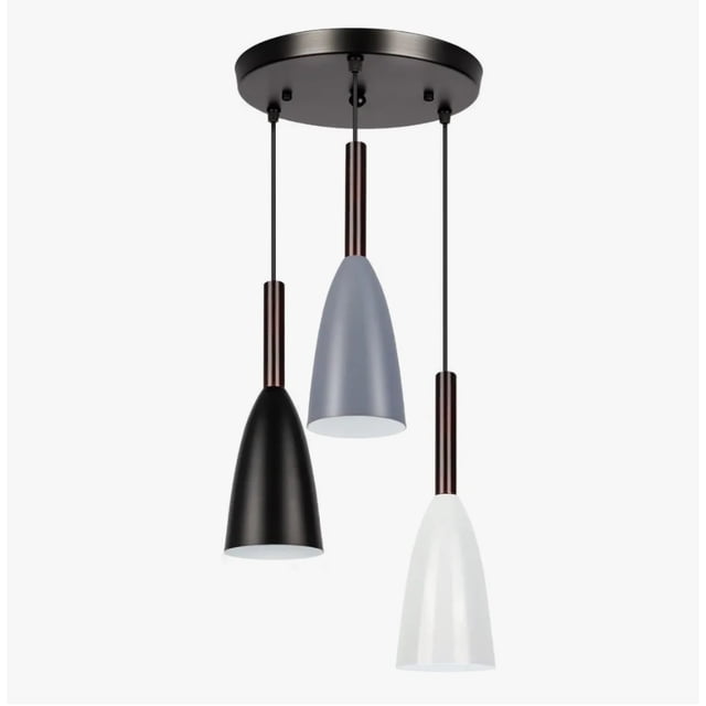 Lámpara De Techo Colgante Industrial Y Moderna, 3 Colores Modelo Negro