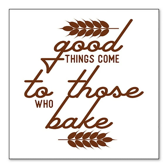 DistinctInk Custom Bumper Sticker - 8" x 8" Decorative Decal - White Background - Good Things Come to Those Who Bake