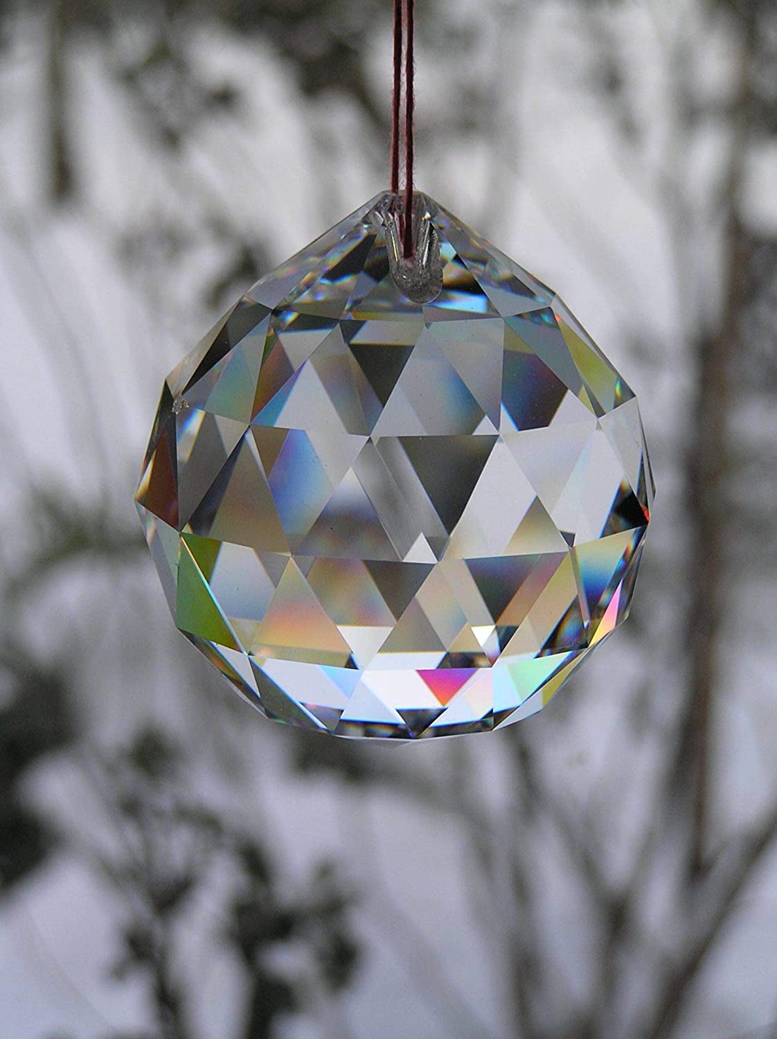 Home Decoration/Gifting Petrichor Feng shui Clear Crystal Hanging Ball for Good luck & Prosperity 40 MM