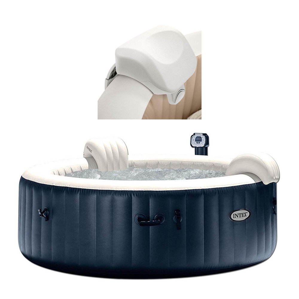 Intex PureSpa 4Person Inflatable Heated Bubble Hot Tub With Soft Foam