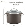 thumbnail image 6 of Ayesha Curry 10 Qt Hard Anodized Collection Nonstick Stockpot with Lid, Charcoal, 6 of 6