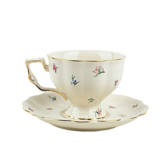 Coffee Cup Set with Saucer Cute Floral Cup, Tea Cup and Saucer Set, Elegant Tea and Coffee Cups, for Cafe Home Office Party