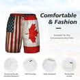thumbnail image 3 of Mens America Canada Flag Swimming Trunks with Compression Liner Beach Quick Dry Swim Shorts, 3 of 6