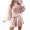 Beige, variant on Ohufall Lounge Sets for Women 2 Piece Outfits Long Sleeve Crew Neck Tops with Mini Culottes Summer Cozy Soft Loungewear Set