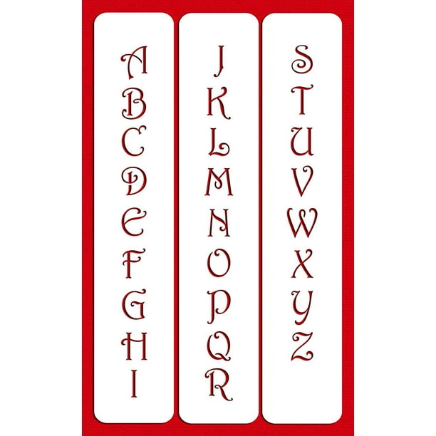 Designer Stencils C106 1.25inch Contemporary Monogram Letters Cake Stencil, Beige/semi