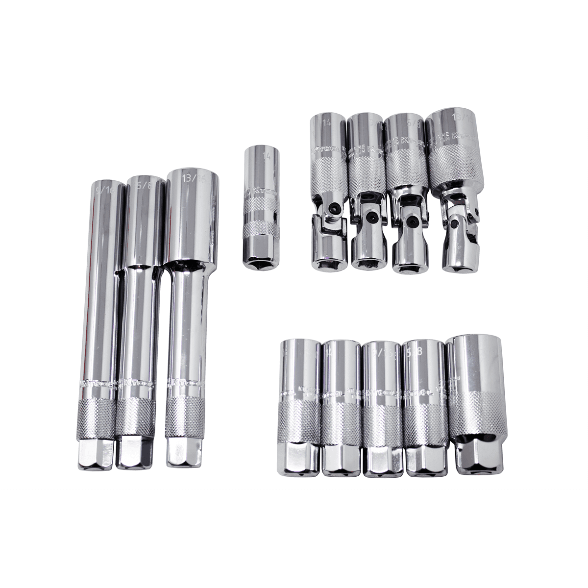 K Tool International Spark Plug Socket Set 13 Piece Magnetic 3/8 Inch