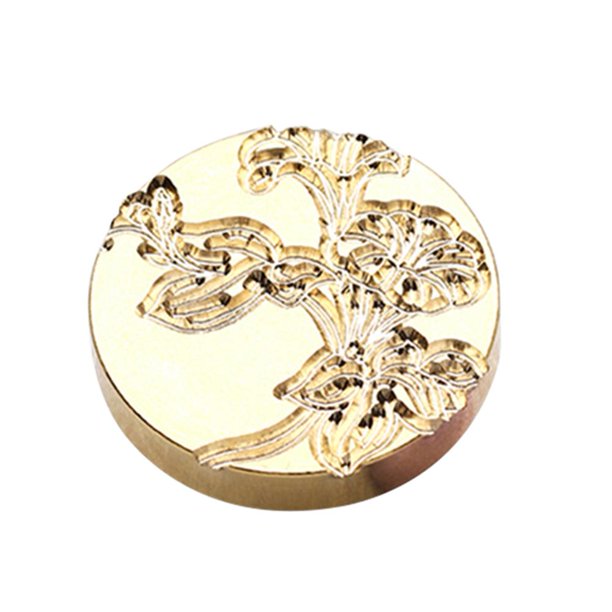 Cabezas de sello de cera retro con hojas de flores Artesanía decorativa redonda vintage (F) Ehuebsd Libre de BPA