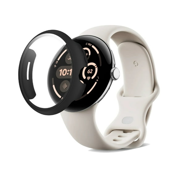 Supershieldz Designed for Google Pixel Watch 3 (45mm) Screen Protector Case, Full Coverage, Bubble Free (Black)