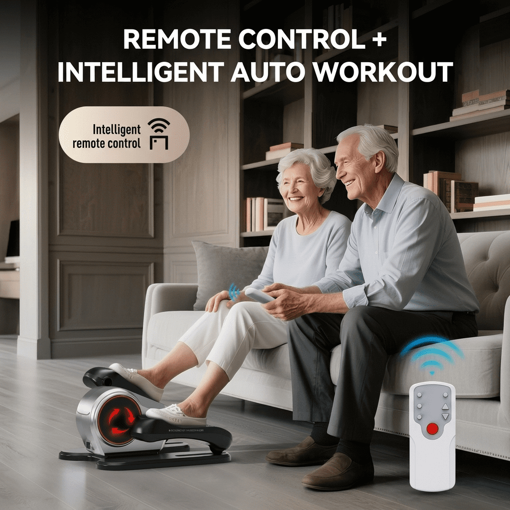 HARISON Mini Elliptical Machine for Seniors, Under Desk Elliptical Machine with Remote Control, Seated Mini Elliptical Trainer with 12-Level Magnetic Resistance
