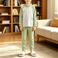 thumbnail image 5 of YunPes Unisex Kids Spring Fall Outfits Contrast Raglan Long Sleeve Pullovers & Pants Kids Soft Cozy Loungewear Set 2pcs, 5 of 6
