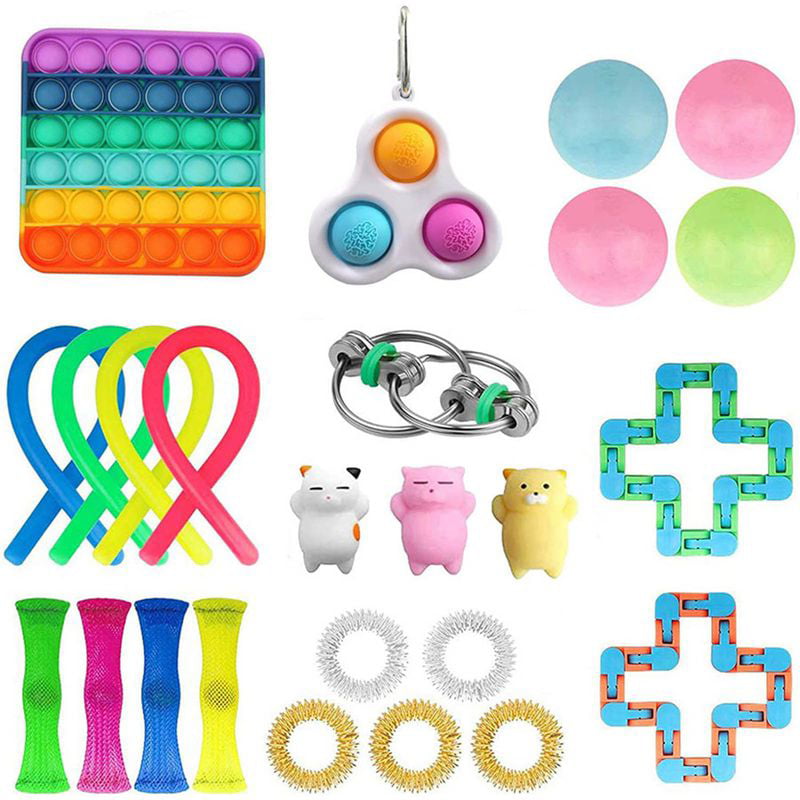 Sensory Fidget Toys Set 25 Pcs. Stress Relief and Anti-Anxiety Tools Bundle... 