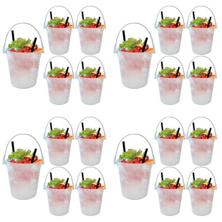 

Buckets For Drinks Anything But A Cup Party Ideas 32oz Reusable Punch Bowls 5PACK 1 Liter Ice Bucket Smoothie Bucket Translucent 2PCS Acrylic Tumblers Set Futuristic Glasses Drinking in A Teacup Cup