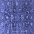 thumbnail image 1 of Ahgly Company Machine Washable Indoor Square Oriental Blue Industrial Area Rugs, 6' Square, 1 of 4