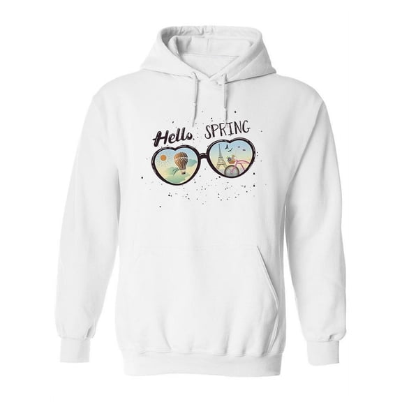 Hello Spring Sunglasses Hoodie Women -Image by Shutterstock, Female Medium