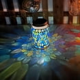 thumbnail image 2 of Luces solares de mosaico Jar Light Lámpara colgante Linternas colgantes impermeables Azul Cola Luces de mosaico, 2 of 8
