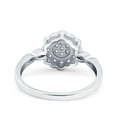 thumbnail image 3 of Simulated Cubic Zirconia Size-5 Flower Wedding Band Engagement Ring 925 Sterling Silver, 3 of 7