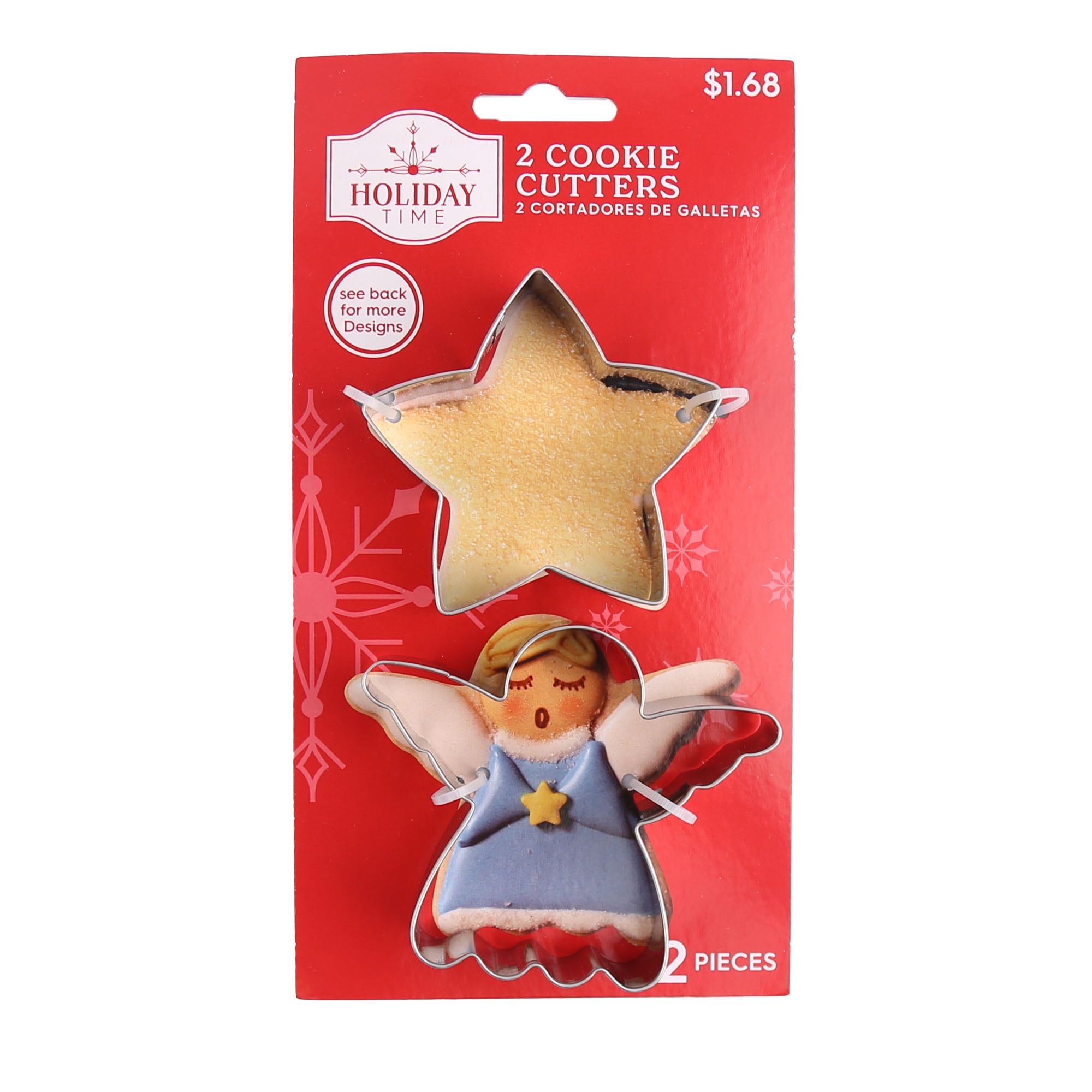 Holiday Time Christmas Star and Angel Cookie Cutter Set