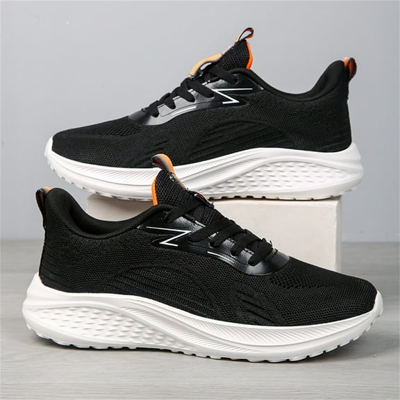 XIMIN Men's Women's Lightweight Running Shoes Breathable Athletic Sneakers for Gym Training & Trail Running - Non-Slip Rubber Outsole with Shock Absorption (10.5, White)