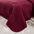 thumbnail image 4 of MarCielo  3 Piece Cotton Oversized Bedspread Quilt Set Tmonica Wine Burgundy - Queen, 4 of 6