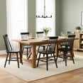 thumbnail image 3 of Black Farmhouse Dining Chairs Set of 6, Mid Century Modern Spindle Back Wooden Dining Room Chairs for Kitchen & Living Room, 3 of 8