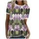thumbnail image 1 of Puntoco - Camiseta de manga corta suelta con cuello redondo y empalme de piedras preciosas para mujer Puntoco Puntoco-650, 1 of 8