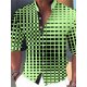 thumbnail image 1 of Camisa larga con cuello alto y botones con estampado de cuadros abstractos en 3D para hombre, nueva de verano, ropa de fiesta de diseñador para hombre, tallas S-6XL, 1 of 6