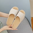 thumbnail image 4 of Real Fancy Women Mens Footbed Unisex Linen Cotton Open-Toe Home Slippers Indoor Shoes Casual Flax Soft Non-Slip EVA Sole Shoes, 4 of 6