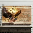 thumbnail image 3 of HFDF Motivational Bald Eagle Wall Art Christian Flying American Bald Eagle Gift Picture Decor Inspirational Cross Eagle Quotes Painting for Office Bedroom Living Room Artwork 16x12inch Framed, 3 of 6