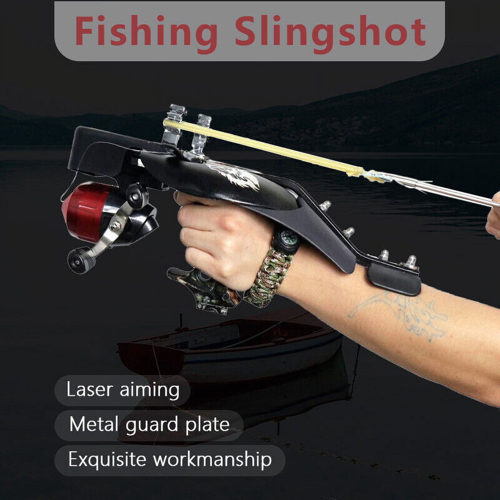 Zengest Pro Fishing Slingshot w/ Laser High Velocity Catapult Power Shooting Kit