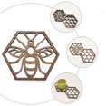 thumbnail image 2 of 5Pcs Wooden Coasters Tableware Mats Dining Coasters Hanging Handicraft(Honeybee), 2 of 3