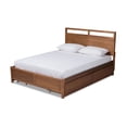 thumbnail image 2 of Baxton Studio Saffron Modern and Contemporary Walnut Brown Finished Wood Full Size 4-Drawer Platform Storage Bed, 2 of 7