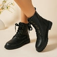 thumbnail image 6 of Wowcloth Ankle Boots for Women – Winter Warm Casual Short Boots with Round Toe, Front Lace-Up and Low Chunky Heel for Fashion Casual Style, 6 of 9