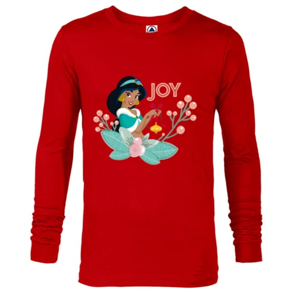 Disney Princess Jasmine Joy Holiday Standard - Long Sleeve T-Shirt for Men – Customized-New Red