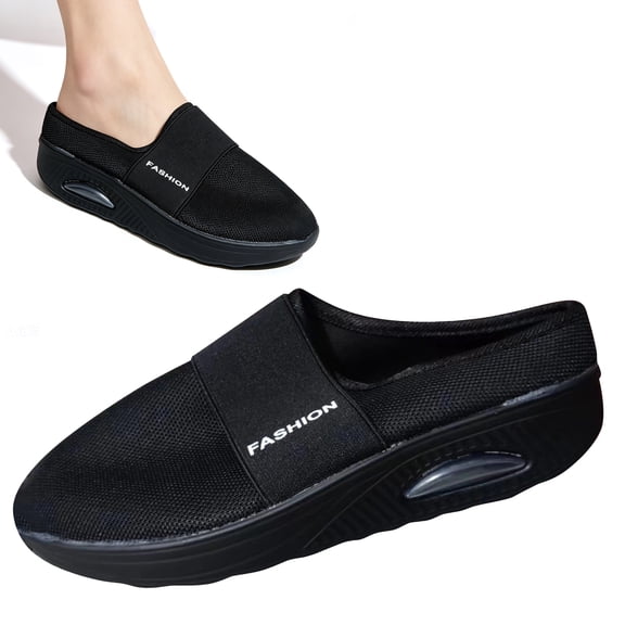 EKVAHL Orthopedic Shoes for Women Arch Support Sneakers Breathable Non Slip Slip on Walking Shoes Knitted Mesh Stretch Comfortable New Foam Shoes