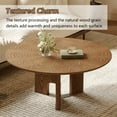 thumbnail image 4 of MDAQMD 31"Round Coffee Table ,Ash Wood Veneer with Stainless Steel Shims,Minimalist Center Table,Mid Century Walnut Coffee Table for Living Room, 4 of 8
