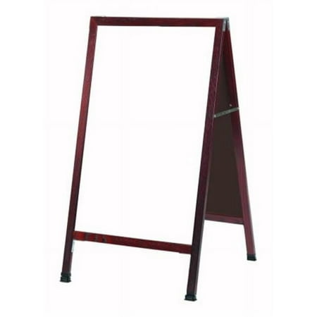 Aarco Products Inc. MA-5SW A-Frame Sidewalk Board Features a White Porcelain Markerboard and Solid Red Oak Frame with Cherry Stain. Size 42 in.Hx24 in.W