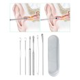 thumbnail image 4 of Juego de cucharas para cerumen, 6 piezas Juego de cucharas para cerumen de acero inoxidable para evitar resbalones Herramientas de eliminación de cera para oídos de fácil limpieza(#1), 4 of 5