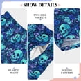 thumbnail image 4 of Wobogo Blue Skull Flower Long Pajama Pants Bottoms Soft Sleepwear with Pockets, 4 of 9