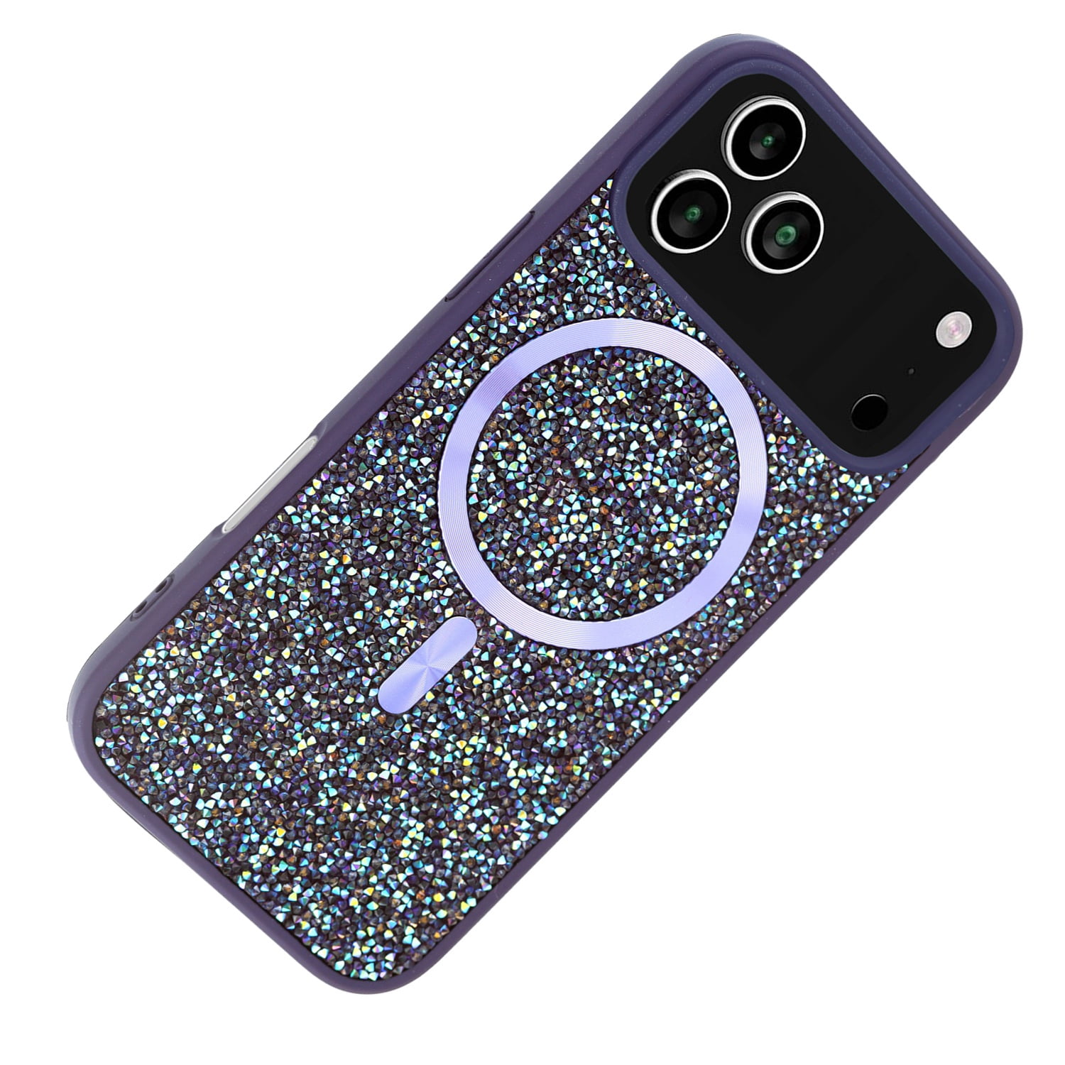 Thin Crystal Cover Compatible with Wireless Charging for iPhone 17 Pro Max - Purple